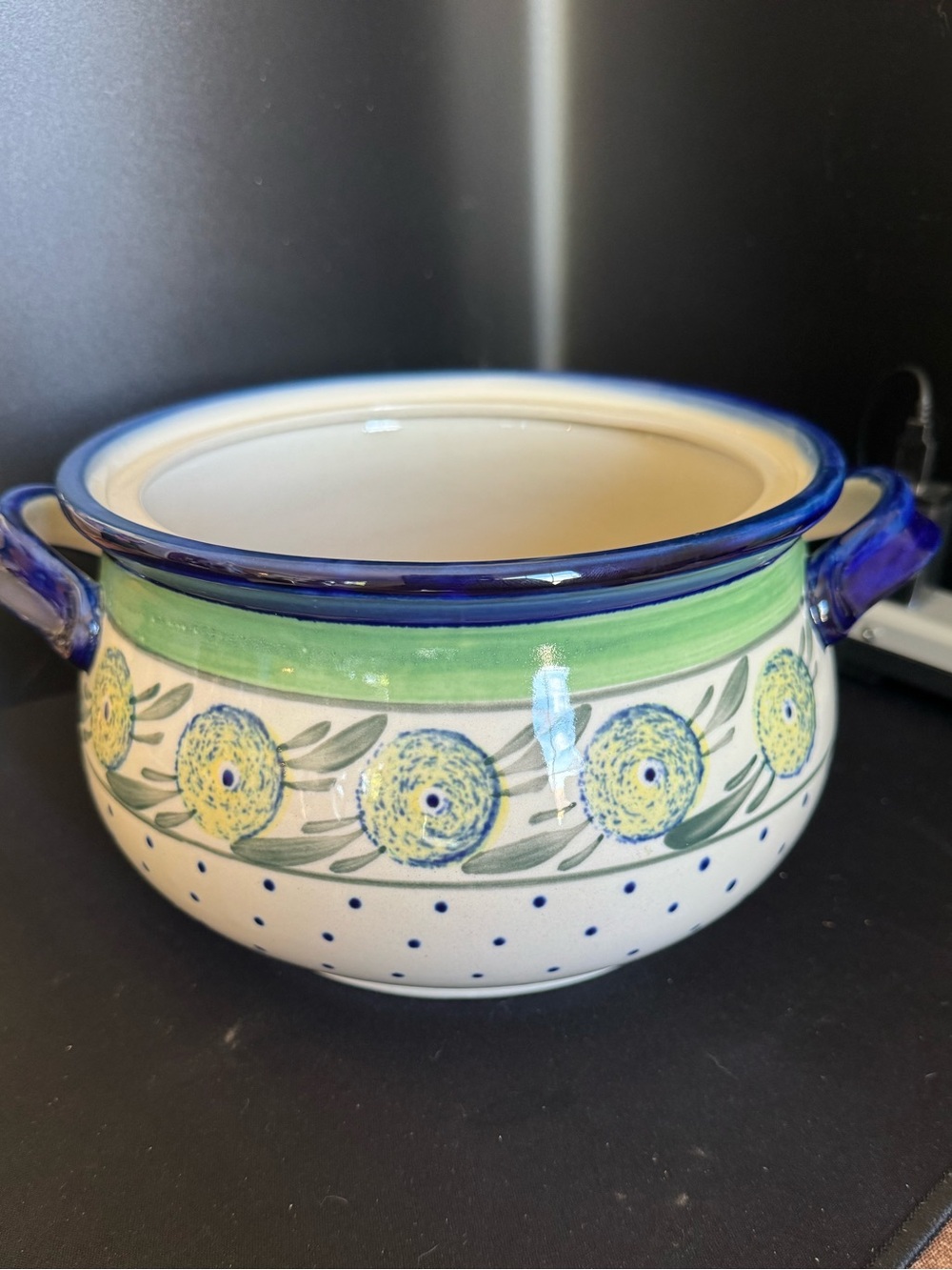 Vintage Polish Pottery Limon Swirl Peasant SoupTureen Pot